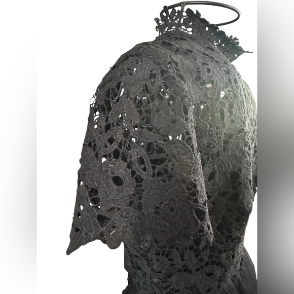 Chi Chi London Women's Bronte A-Line Lace Tulle Black Dress Size UK 8/US 4 - Picture 7 of 13